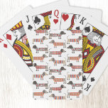 Dachshund Sause Dog Pokerkaarten<br><div class="desc">Kleine dachshundworst of wierhonden in houten breien. Ideaal voor hondenliefhebbers en hondenwandelaars.</div>