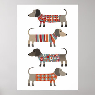 Dachshund Sause Dog Poster