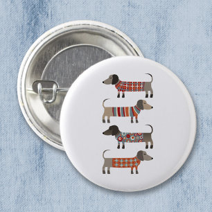 Dachshund Sause Dog Ronde Button 5,7 Cm