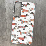 Dachshund Sause Dog Samsung Galaxy Hoesje<br><div class="desc">Kleine dachshundworst of wierhonden in houten breien. Ideaal voor hondenliefhebbers,  hondenmoeders,  hondenbroodjes en hondenwandelaars. Originele kunst van Nic Squirrell.</div>