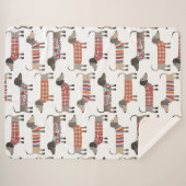 Dachshund Sause Dog Sherpa Deken (Voorkant (horizontaal))