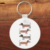Dachshund Sause Dog Sleutelhanger (Voorkant)