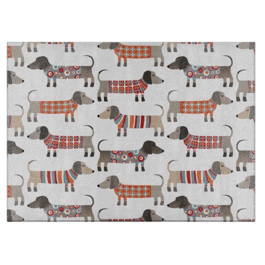 Dachshund Sause Dog Snijplank (Voorkant)