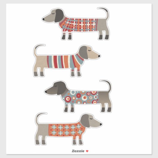 Dachshund Sause Dog Sticker (Vel)