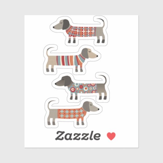 Dachshund Sause Dog Sticker (Vel)