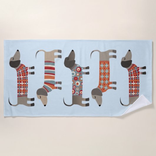 Dachshund Sause Dog Strandlaken (Voorkant)