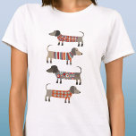 Dachshund Sause Dog T-shirt<br><div class="desc">Kleine dachshundworst of wierhonden in houten breien. Ideaal voor hondenliefhebbers en hondenwandelaars.</div>