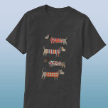 Dachshund Sause Dog T-shirt<br><div class="desc">Kleine dachshundworst of wierhonden in houten breien. Ideaal voor hondenliefhebbers en hondenwandelaars.</div>