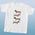 Dachshund Sause Dog T-shirt<br><div class="desc">Kleine dachshundworst of wierhonden in houten breien. Ideaal voor hondenliefhebbers en hondenwandelaars.</div>