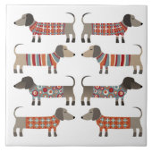 Dachshund Sause Dog Tegeltje (Voorkant)