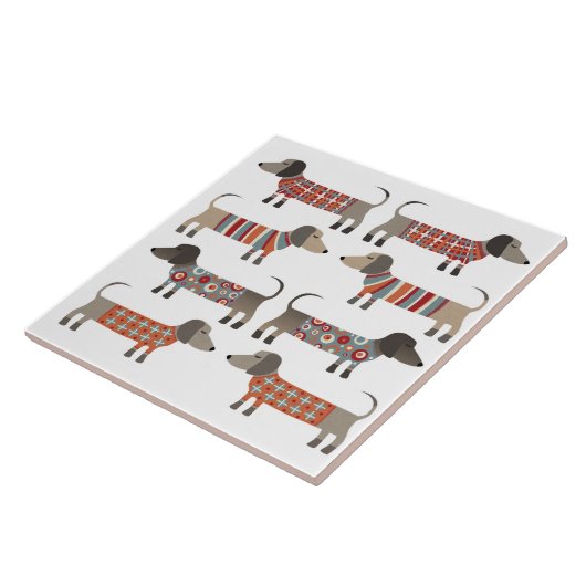 Dachshund Sause Dog Tegeltje (Zijkant)