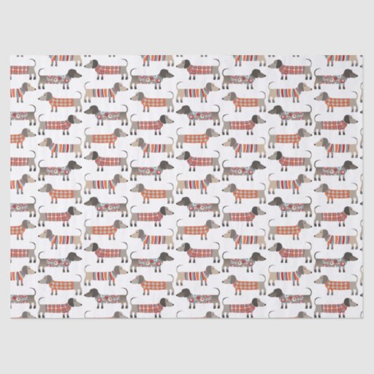 Dachshund Sause Dog Tissuepapier (Voorkant)