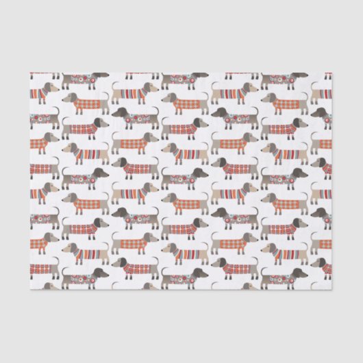 Dachshund Sause Dog Tissuepapier (Voorkant)