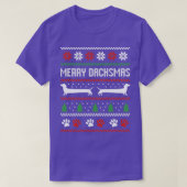Dachshund Sause Dog Ugly KerstSweater Merry T-shirt (Design voorkant)