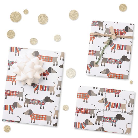 Dachshund Sause Dog Wrapping Paper Sheets