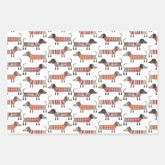 Dachshund Sause Dog Wrapping Paper Sheets (Voorkant 2)