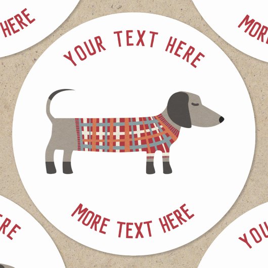 Dachshund Sause Wiener Dog Aangepaste tekst Ronde Sticker