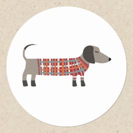 Dachshund Sause Wiener Dog Ronde Sticker