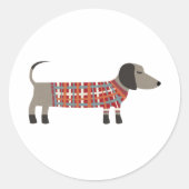 Dachshund Sause Wiener Dog Ronde Sticker (Voorkant)