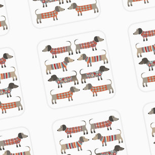 Dachshund Sause Wiener Dog Vierkante Sticker