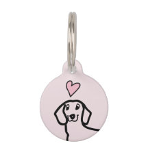 Dachshund Schattig Wiener Liefde Hond Roze Hart Na