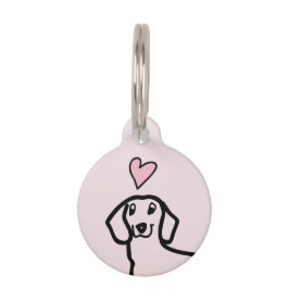 Dachshund Schattig Wiener Liefde Hond Roze Hart Na Huisdierpenning