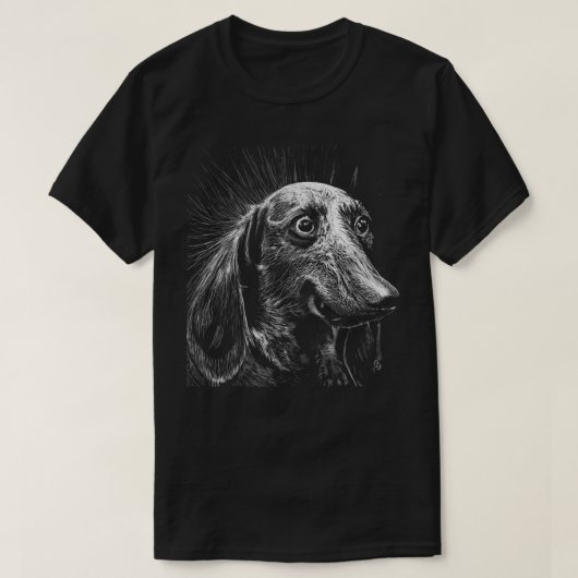 Dachshund Scratchboard T-shirt (Design voorkant)