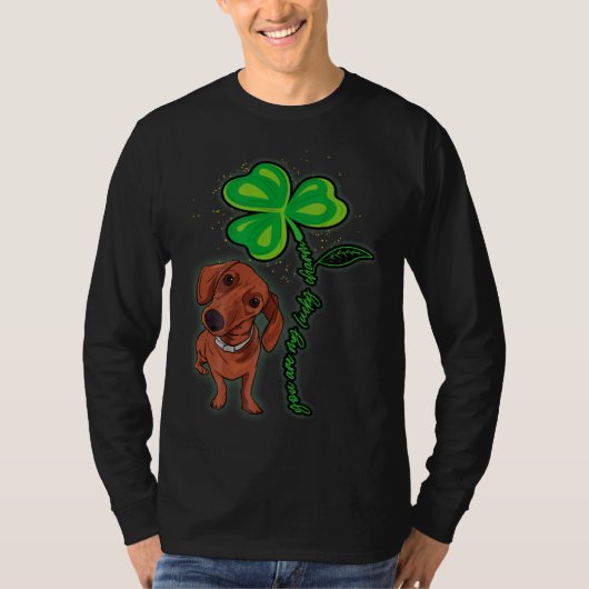 Dachshund Shamrock St Patricks Day You Are My Luck T-shirt (Voorkant)