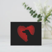 Dachshund shape With vintage Heart Valentine Gift Briefkaart (Staand voorkant)