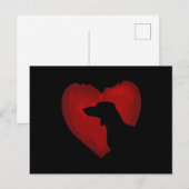 Dachshund shape With vintage Heart Valentine Gift Briefkaart (Voorkant / Achterkant)