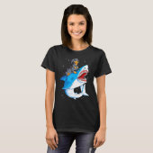 Dachshund Shark Kinder Boys Mannen Space Galaxy Ja T-shirt (Voorkant volledig)