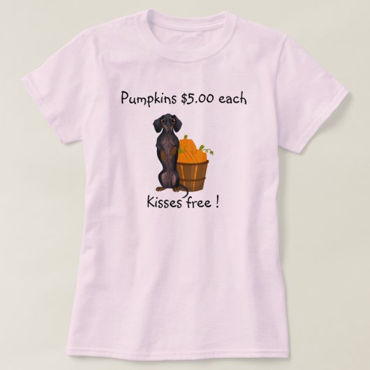 Dachshund Shirt Herfst Autumn Pumpkin Wiener Dog (Design voorkant)