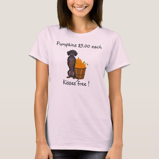 Dachshund Shirt Herfst Autumn Pumpkin Wiener Dog (Voorkant)