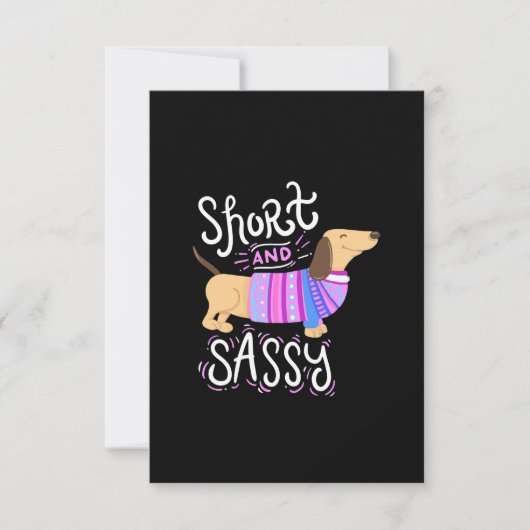 Dachshund Short en Sassy Bedankkaart (Voorkant)