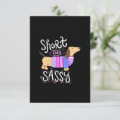 Dachshund Short en Sassy Bedankkaart (Staand voorkant)