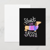 Dachshund Short en Sassy Bedankkaart (Voorkant / Achterkant)