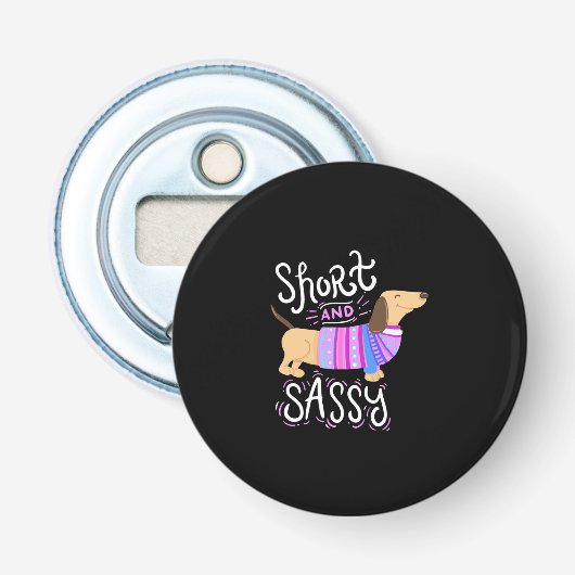 Dachshund Short en Sassy Button Flesopener (Voorkant)
