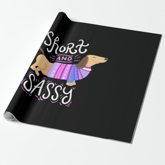 Dachshund Short en Sassy Cadeaupapier (Uitgerold)