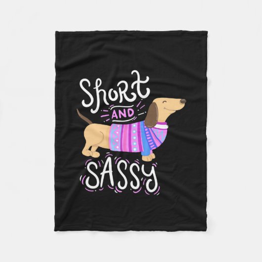 Dachshund Short en Sassy Fleece Deken (Voorkant)