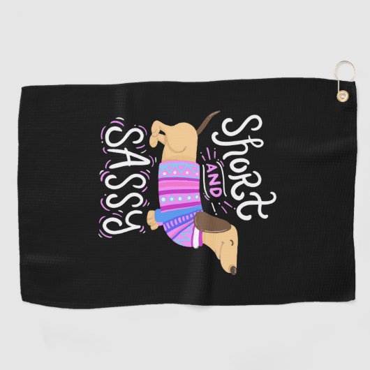 Dachshund Short en Sassy Golfhanddoek (Horizontaal)
