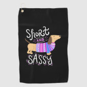 Dachshund Short en Sassy Golfhanddoek (Voorkant)