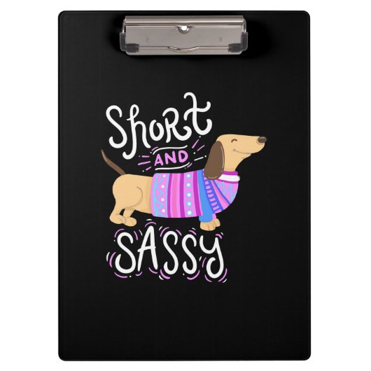 Dachshund Short en Sassy Klembord (Voorkant)