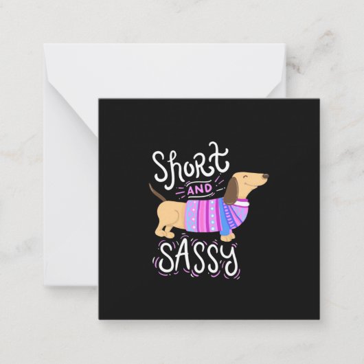 Dachshund Short en Sassy Notitiekaartje (Voorkant)