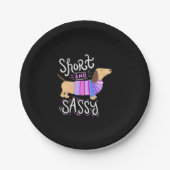 Dachshund Short en Sassy Papieren Bordje (Voorkant)
