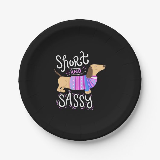 Dachshund Short en Sassy Papieren Bordje (Voorkant)