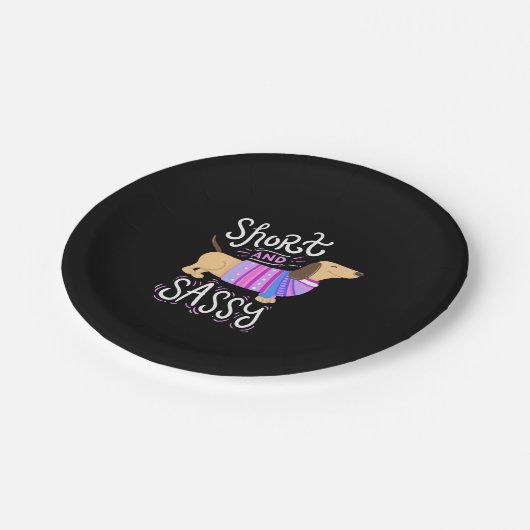 Dachshund Short en Sassy Papieren Bordje (Gekanteld)