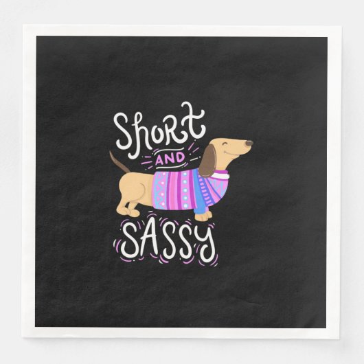 Dachshund Short en Sassy Servet (Voorkant)