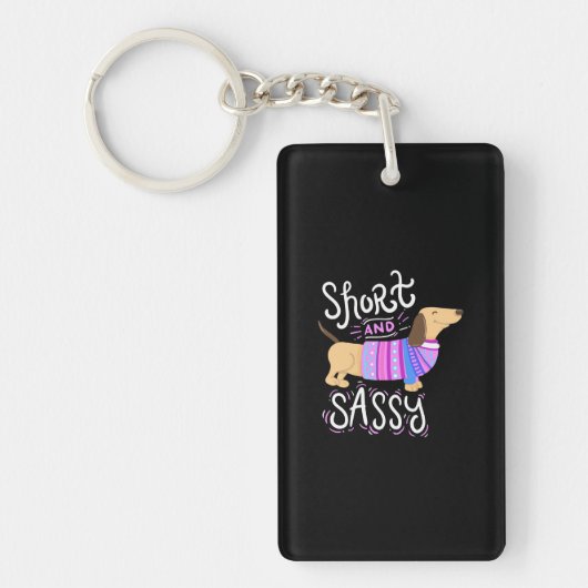 Dachshund Short en Sassy Sleutelhanger (Voorkant)