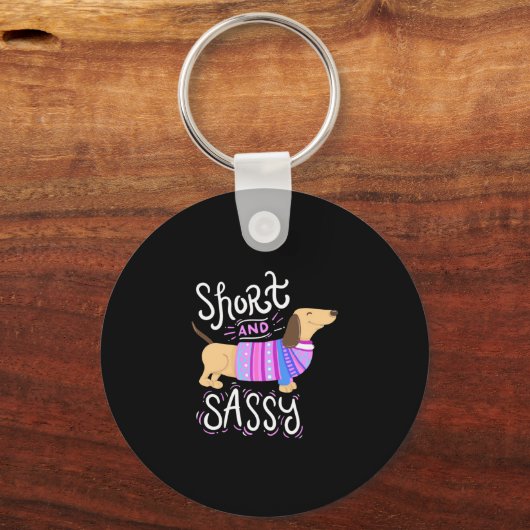 Dachshund Short en Sassy Sleutelhanger (Voorkant)