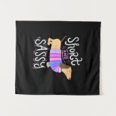 Dachshund Short en Sassy Wandkleed (Voorkant (horizontaal))